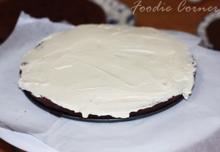 cake layer with whipped cream